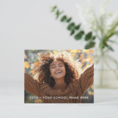 Elegant script afstudeerder foto afstuderen afstud bedankkaart (Staand voorkant)