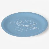 Elegant Script Afstudeerder Pet Powder Blue Afstud Papieren Bordje (Gekanteld)