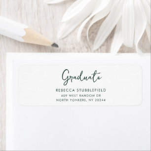 Elegant Script Afstuderen 2026 Retouradres Etiket