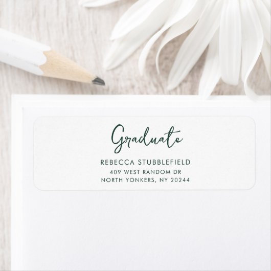 Elegant Script Afstuderen 2026 Retouradres Etiket (Insitu)