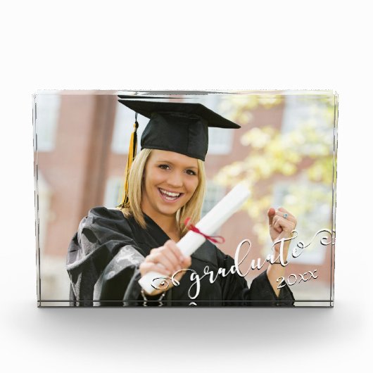 Elegant Script Afstuderen 20xx horizontaal Fotoblokken (Voorkant)