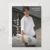 Elegant Script Afstuderen 4 Afstuderen voor fotoco Aankondiging (Voorkant)