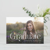 Elegant Script Afstuderen 4 Afstuderen voor fotoco Aankondiging (Staand voorkant)