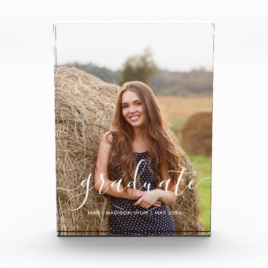 Elegant script "Afstuderen" Aangepast Fotoblokken (Voorkant)