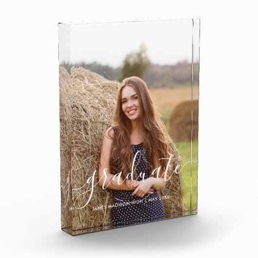 Elegant script "Afstuderen" Aangepast Fotoblokken (Links)