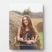 Elegant Script "Afstuderen" Aangepaste foto Fotoplaat (voorkant)