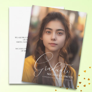 Elegant Script Afstuderen Afstuderen Foto Aankondiging