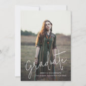 Elegant Script Afstuderen Afstuderen Foto Aankondiging (Voorkant)