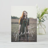 Elegant Script Afstuderen Afstuderen Foto Aankondiging (Staand voorkant)