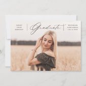 Elegant Script Afstuderen Afstuderen Foto Aankondiging (Voorkant)