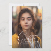 Elegant Script Afstuderen Afstuderen Foto Aankondiging (Voorkant)