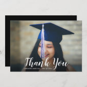 Elegant script Afstuderen bedankkaart Kaart (Voorkant / Achterkant)