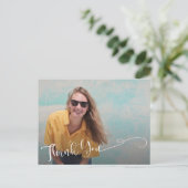 Elegant Script Afstuderen Bedankt Opmerking Briefkaart (Staand voorkant)