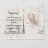 Elegant Script Afstuderen Bedankt Opmerking Briefkaart (Achterkant)