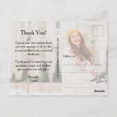 Elegant Script Afstuderen Bedankt Opmerking Briefkaart (Achterkant)