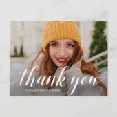 Elegant Script Afstuderen Bedankt Opmerking Briefkaart (Voorkant)