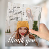 Elegant Script Afstuderen Bedankt Opmerking Briefkaart