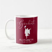 Elegant Script Afstuderen Burgundy Koffiemok (Links)