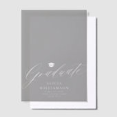 Elegant script afstuderen dark vellum aankondiging (Offset)