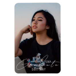 Elegant Script-Afstuderen De datumfoto opslaan Magneet