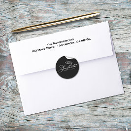 Elegant Script Afstuderen Envelope Seal Ronde Sticker