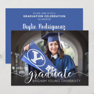 Elegant Script Afstuderen Foto aankondiging