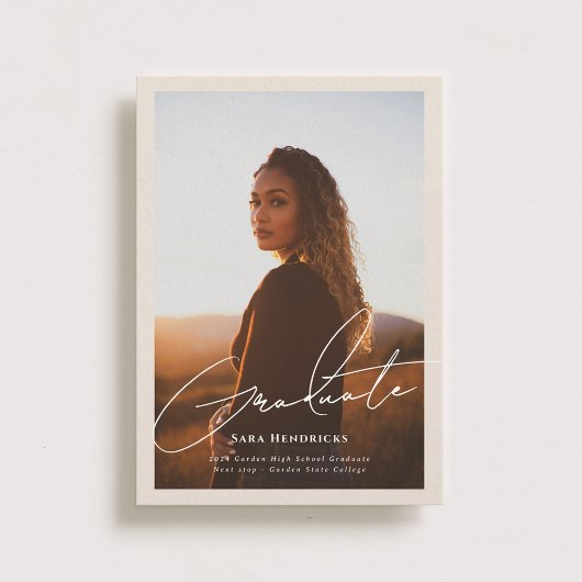 Elegant Script Afstuderen foto aankondigingen