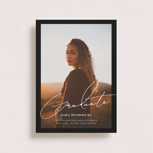 Elegant Script Afstuderen foto aankondigingen