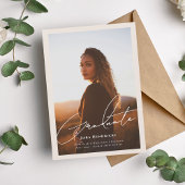 Elegant Script Afstuderen foto aankondigingen