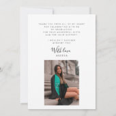 Elegant script afstuderen foto afstuderen dank u kaart (Achterkant)