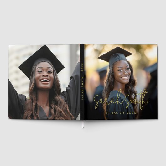 Elegant script afstuderen foto afstuderen naam gastenboek (Volledig)