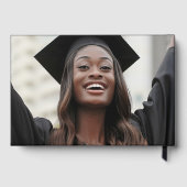 Elegant script afstuderen foto afstuderen naam gastenboek (Achterkant)