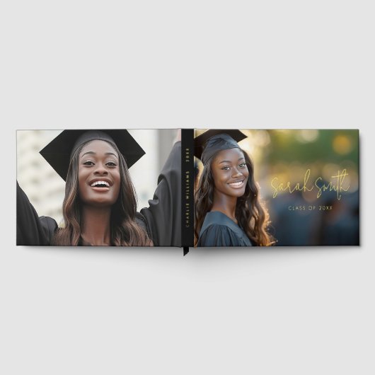 Elegant script afstuderen foto afstuderen naam gastenboek (Volledig)