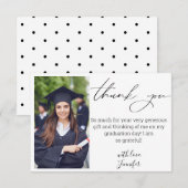 Elegant script afstuderen foto bedankkaart (Voorkant / Achterkant)