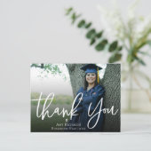 Elegant script | Afstuderen Foto Dank u Briefkaart (Staand voorkant)