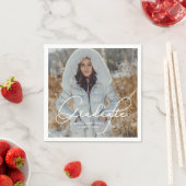 Elegant script Afstuderen foto en naam Servet (Insitu)