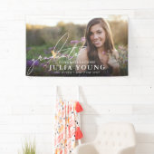Elegant script Afstuderen foto gefeliciteerd Spandoek (Insitu)
