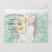 Elegant Script Afstuderen Foto OPSLAAN VAN DE DATU Briefkaart (Achterkant)