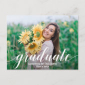 Elegant Script Afstuderen Foto OPSLAAN VAN DE DATU Briefkaart (Voorkant)