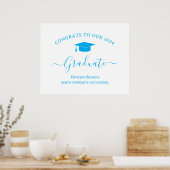 Elegant Script Afstuderen Gefeliciteerd Modern Wit Poster (Keuken)