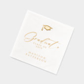 Elegant script Afstuderen gepersonaliseerd Afstude Folie Servetten (Links)