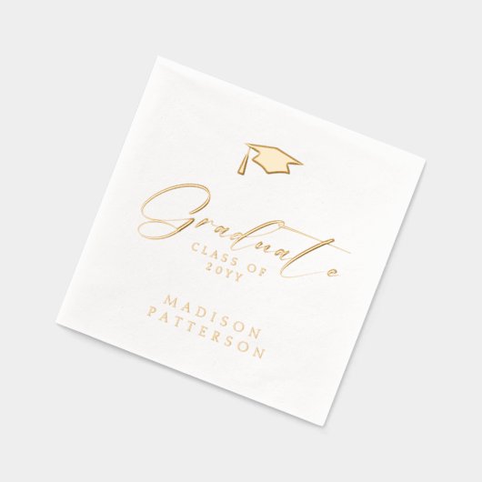 Elegant script Afstuderen gepersonaliseerd Afstude Folie Servetten (Links)