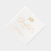 Elegant script Afstuderen gepersonaliseerd Afstude Folie Servetten (Rechts)