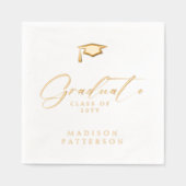 Elegant script Afstuderen gepersonaliseerd Afstude Folie Servetten (Voorkant)