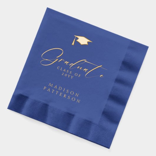 Elegant script Afstuderen gepersonaliseerd Afstude Folie Servetten (Links)