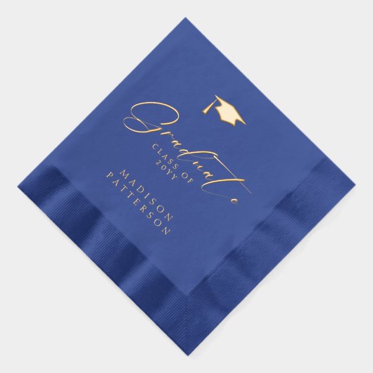 Elegant script Afstuderen gepersonaliseerd Afstude Folie Servetten (Rechts)