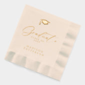 Elegant script Afstuderen gepersonaliseerd Afstude Folie Servetten (Links)