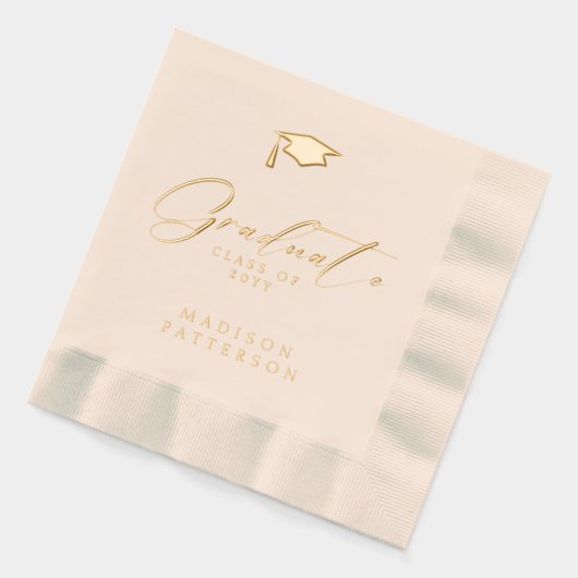 Elegant script Afstuderen gepersonaliseerd Afstude Folie Servetten (Links)