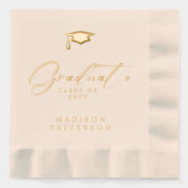 Elegant script Afstuderen gepersonaliseerd Afstude Folie Servetten (Voorkant)