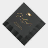 Elegant script Afstuderen gepersonaliseerd Afstude Folie Servetten (Rechts)